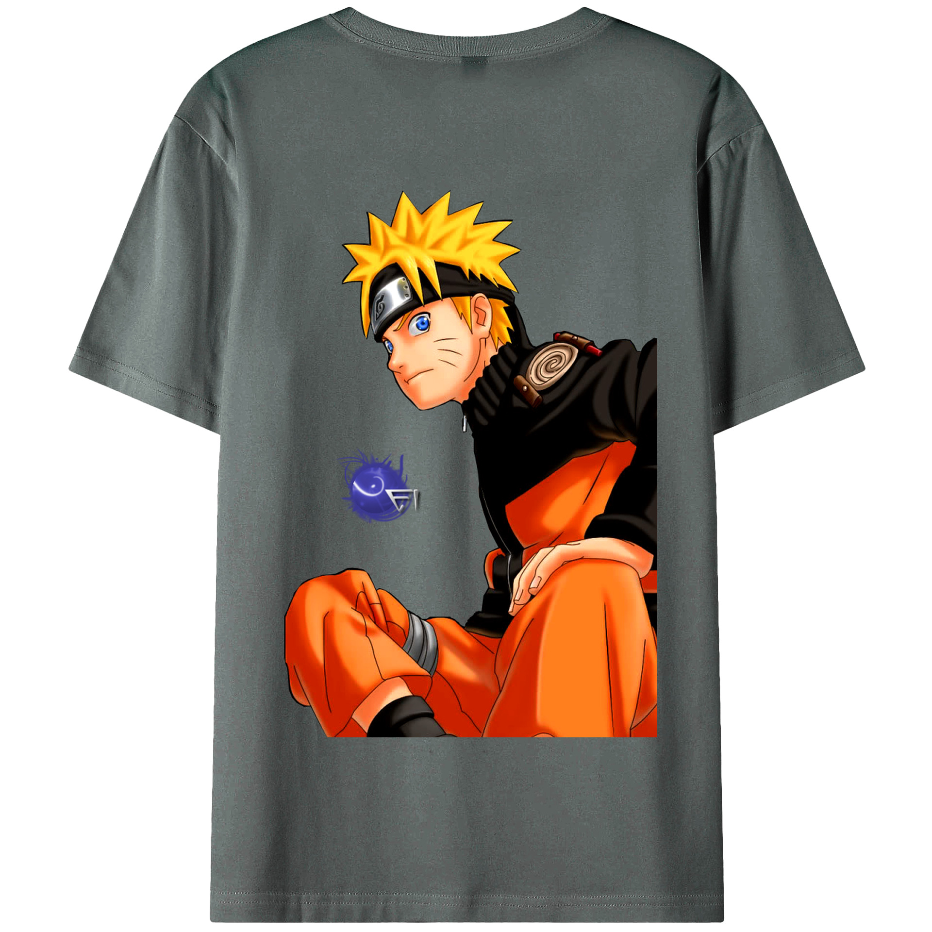 （画像用） NARUTO -ナルト- うずまき ナルト Uzumaki Naruto 綿100％半袖Tシャツ（背面プリント）